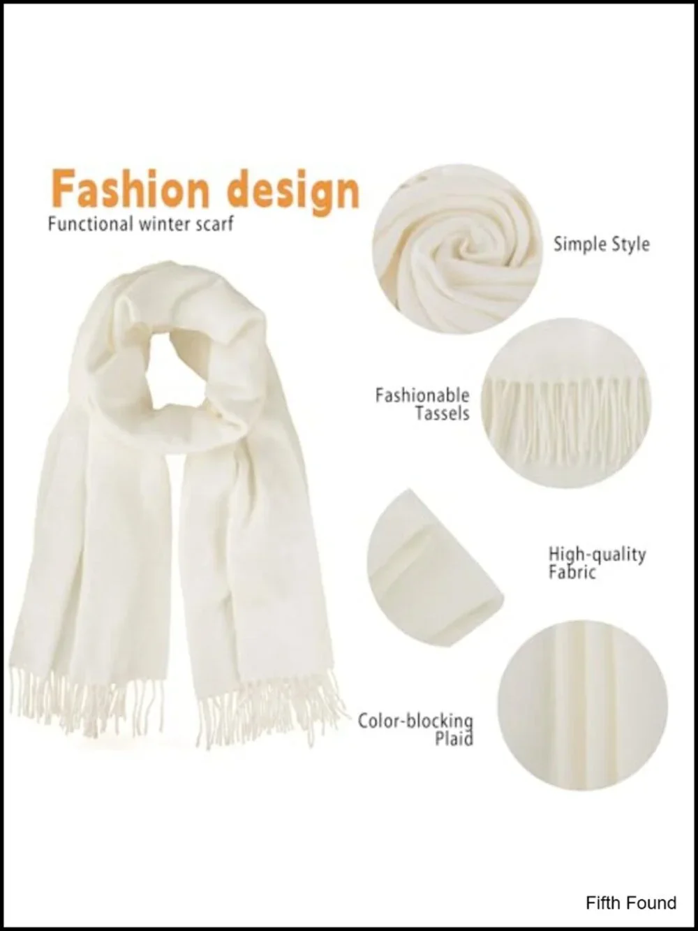 Women's Soft Warm Winter Scarf Shawl Wrap with Tassels 79x18 Acrylic